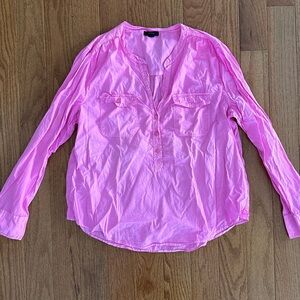 J.Crew Cotton Hot Pink Long Sleeve Shirt Pullover XL